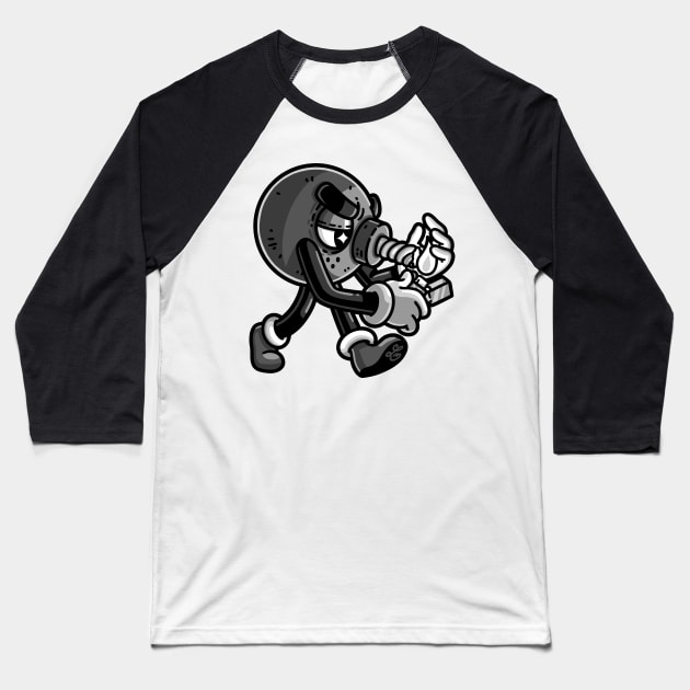 Self Destruction (B&W v2) by Lei Melendres Baseball T-Shirt by Lei Melendres